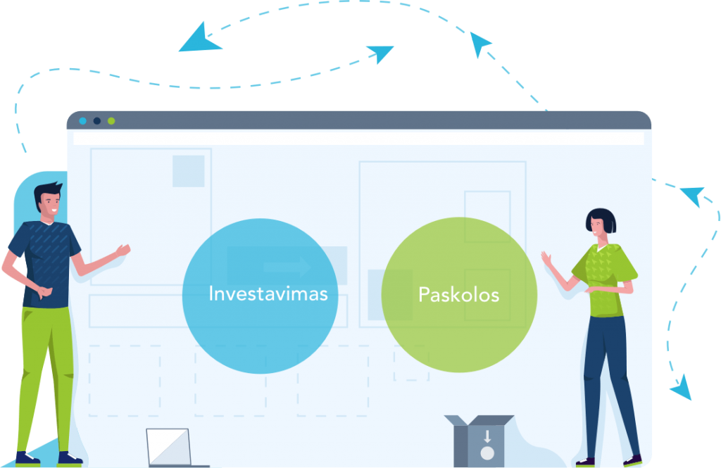 savy investavimas paskolos